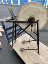 Antique Sharpening Stone With Pedals And Seat Needs Fixed But Works
