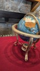Gemstone Inlay Tabletop World Globe With Brass Frame & Compass 14" Tall  — photo 5