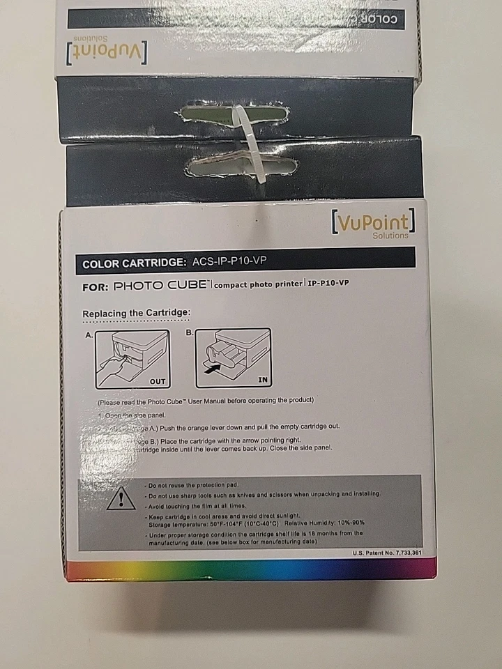 VuPoint Solutions Color Cartridge ACS-IP-P10-VP For Photo Cube Compact Printer  - Image 4 of 4