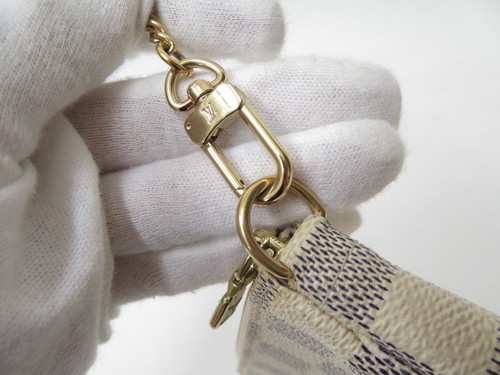 Louis Vuitton Damier Azur Mini Pochette Accessories Pouch Chain Bag #43471 - Picture 13 of 19