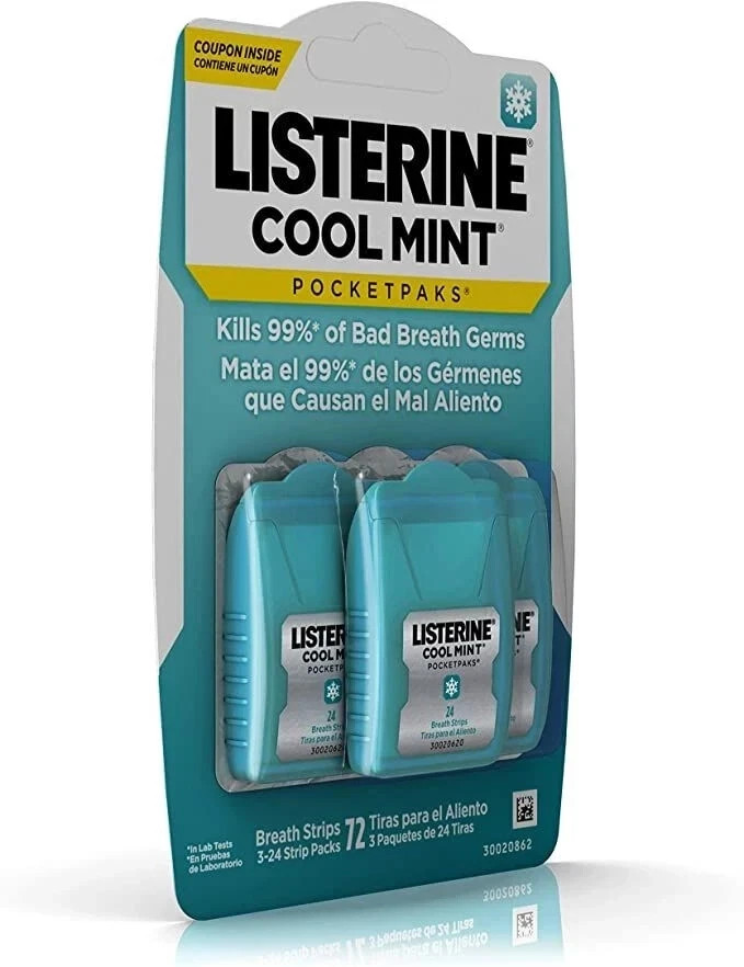 Listerine Cool Mint PocketPaks On-the Go Freshness, 288 Breath