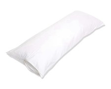 White Cotton Body Pillow Pillowcase, 55x21 In, Zipper Closure, Hypoallergenic