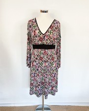 LEONA EDMISTON RUBY jersey A-line dress sz 4, 16 / retro pastel baroque floral