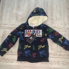 Marvel Fleece Lined Zip Character Hooded Sweater Kids Size 5 NWT