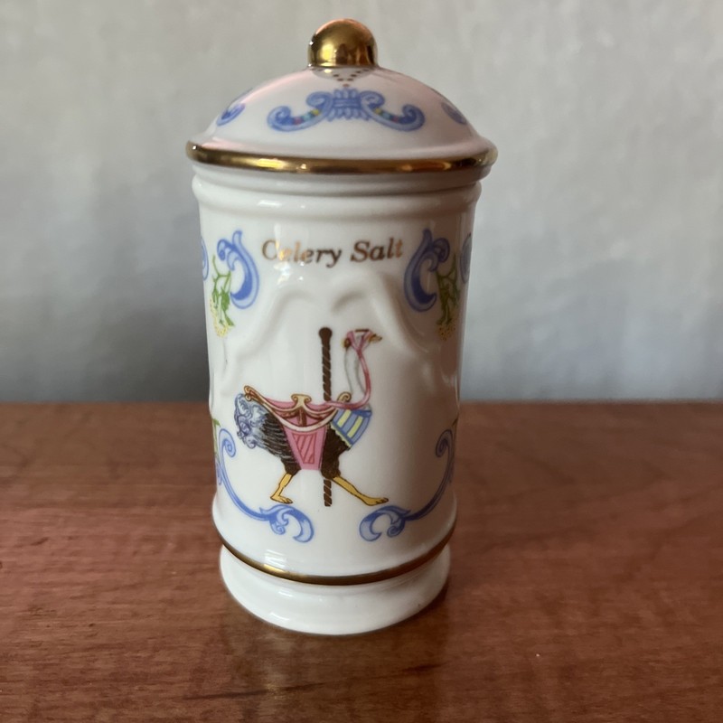 Lenox Carousel Fine Porcelain CELERY SALT Spice Jar