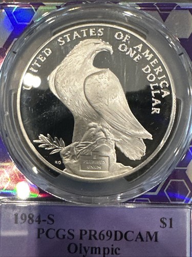 1984 S PCGS PF69 ULTRA CAMEO Los Angeles Olympics Commemorative US Silver Dollar - Picture 4 of 4
