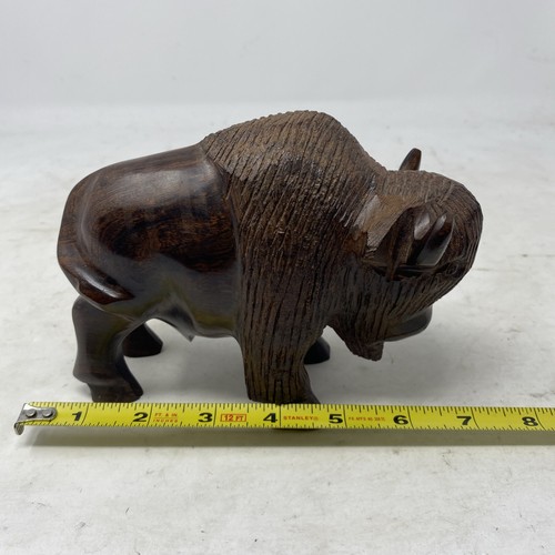 Desert Ironwood Hand Carved Buffalo Solid Wood Heavy 8” Long Detailed - Bild 20 von 21