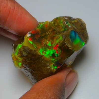 Ethiopian Oil Opal Specimen 137.25  cts Natural Rough Gemstone - Fire Opal Roug