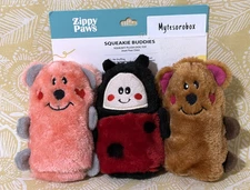 ZippyPaws 3-Pack SQUEAKY BUDDIES VALENTINE'S Squeaky Dog Toy New -FREE SHIPPING-