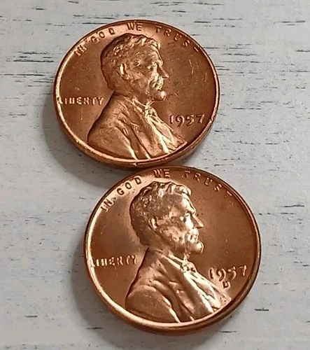 1957-P & 1957-D BU Lincoln Wheat Cent Lot Of 2 Coins ~ Free Shipping!