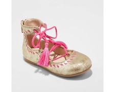 Toddler Girls' Genuine Kids from Oshkosh Trinity Ballet Flats - Gold NWT