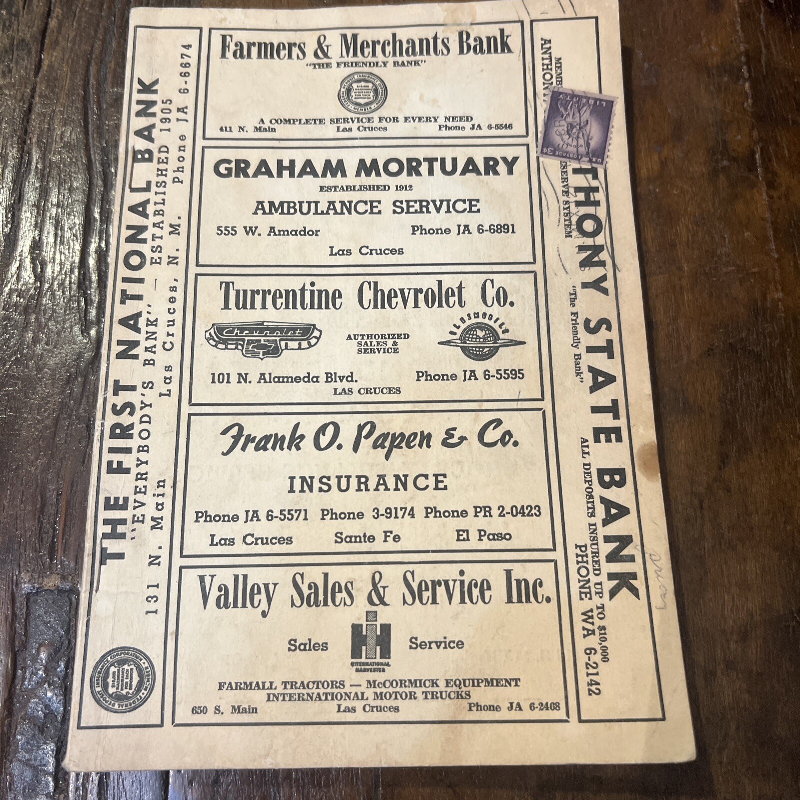 Vintage Las Cruces New Mexico Phone Book 1956 City Directory eBay