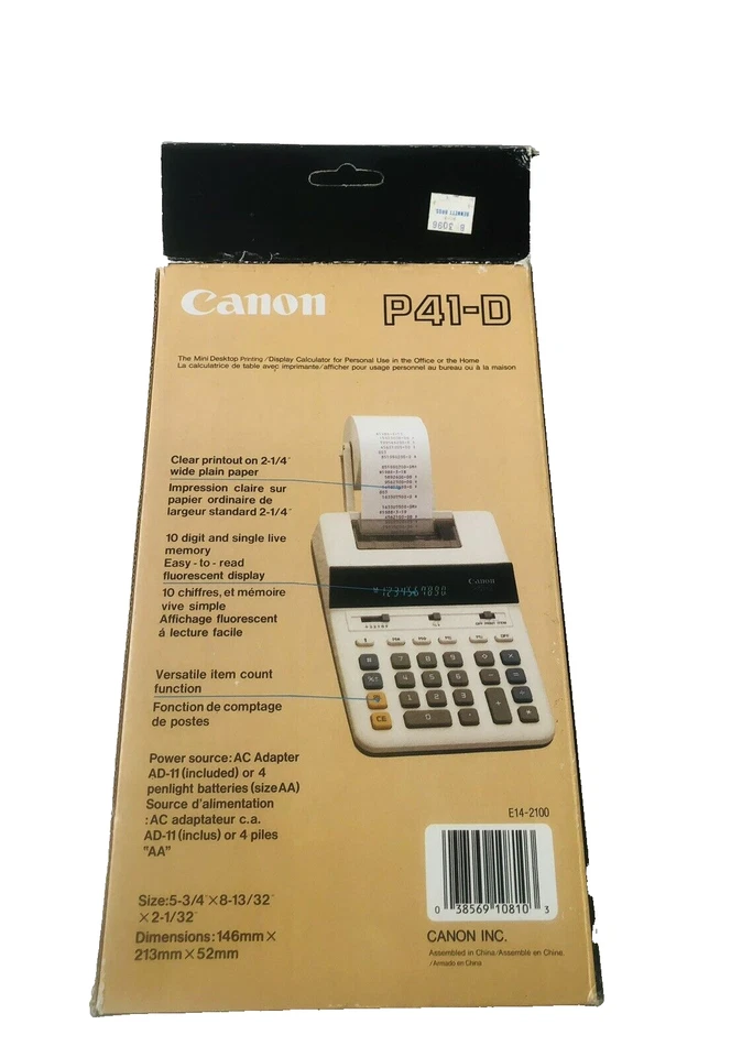 Vintage Canon P41-D Mini Desktop Printing Display Calculator Adapter - Image 2 of 4