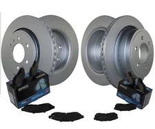 Front Rear Brake Kit Disc Rotors & Akebono ProACT Ceramic Pad Set For Ford F-150