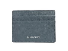 Burberry Sandon Business Small Grey Grained Leather Card Case Wallet