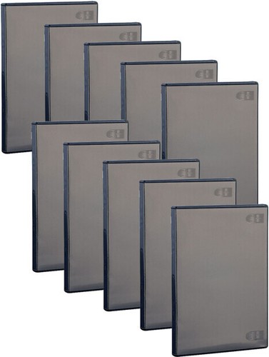 Lot de 10 boîtiers DVD Noirs Opaques avec pochette plastique - clip verrouillage - Afbeelding 1 van 4