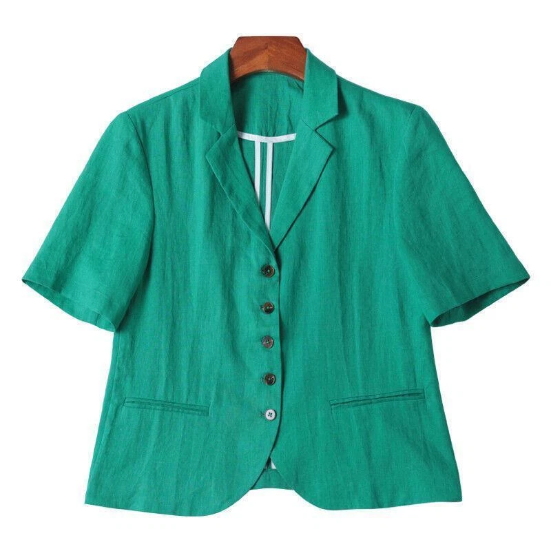 Short sleeve cheap linen blazer