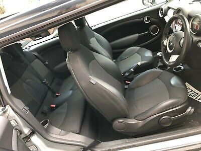 Mini Cooper S Front Pair Of Grey Black Leather Look Car Seat Covers Vehicle Parts Accessories Interior Collectivedata Com - Mini Cooper S Leather Seat Covers