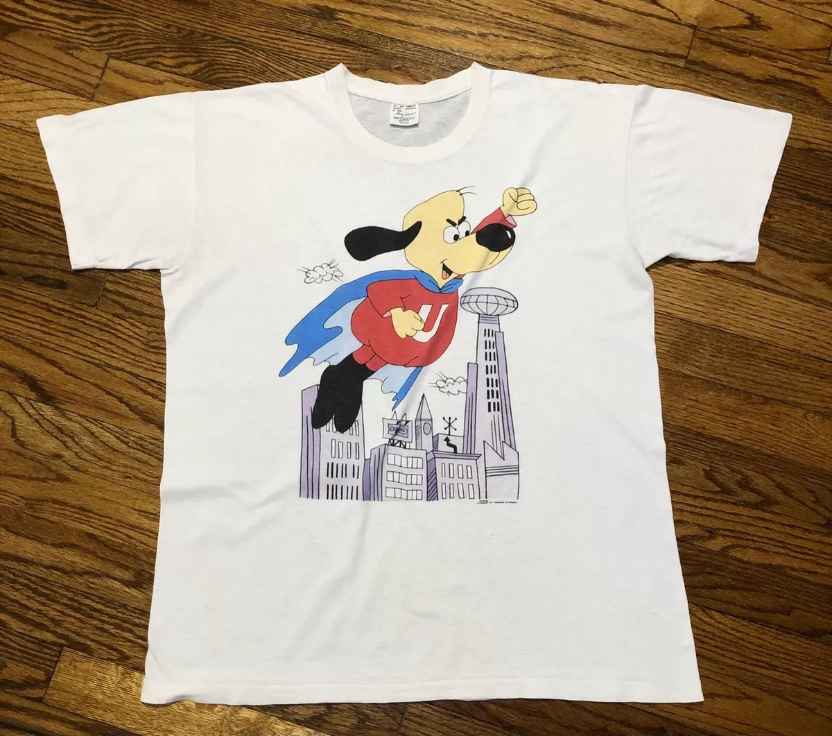 UNDERDOG vintage 80s Stanley Desantis cartoon comic tv movie wu tang t-shirt m/l