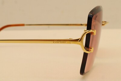 CARTIER C-Design 57-18-140 MM Rimless Pink Lens Sunglasses
