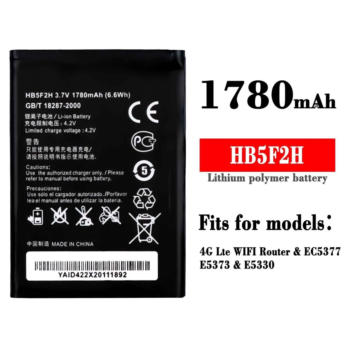 New Replacement Battery For HUAWEI 4G Lte WIFI Router EC5377 E5373.