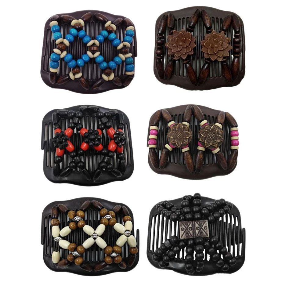 Set Of 6 Magic Elastic Double Hair Comb With Rubber Hair Clip Hair Clip With - Image 3 of 4