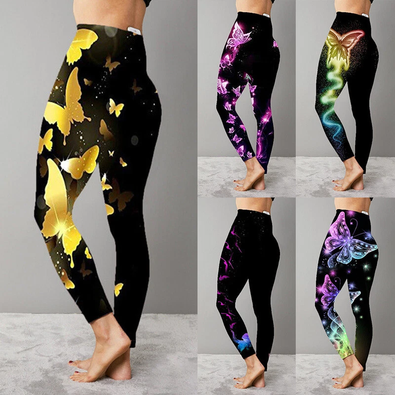 Women's Workout Leggings Yoga Trousers, Women's Butterfly Prints