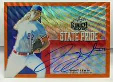 Jimmy Lewis 2019 Leaf Metal Draft State Pride ORANGE Refractor Autograph Auto /3