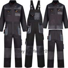 Mens Multi-Pocket Welding Pants Suit Long-Sleeved One-Piece Automobile Overalls
