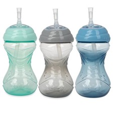 Nuby Clik-It Flex Straw Leakproof Sippy Cup 3 Pack - Easy Grip - 10oz/300ml