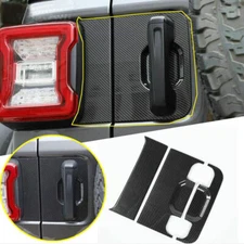 For 2018-2023 Jeep Wrangler JL Carbon Fiber Rear Tailgate Door Handle Panel Trim