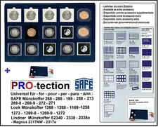 Coin Trays 15 Square Compartments 50mm Blue SAFE 187 + 194 Slipcase PRO