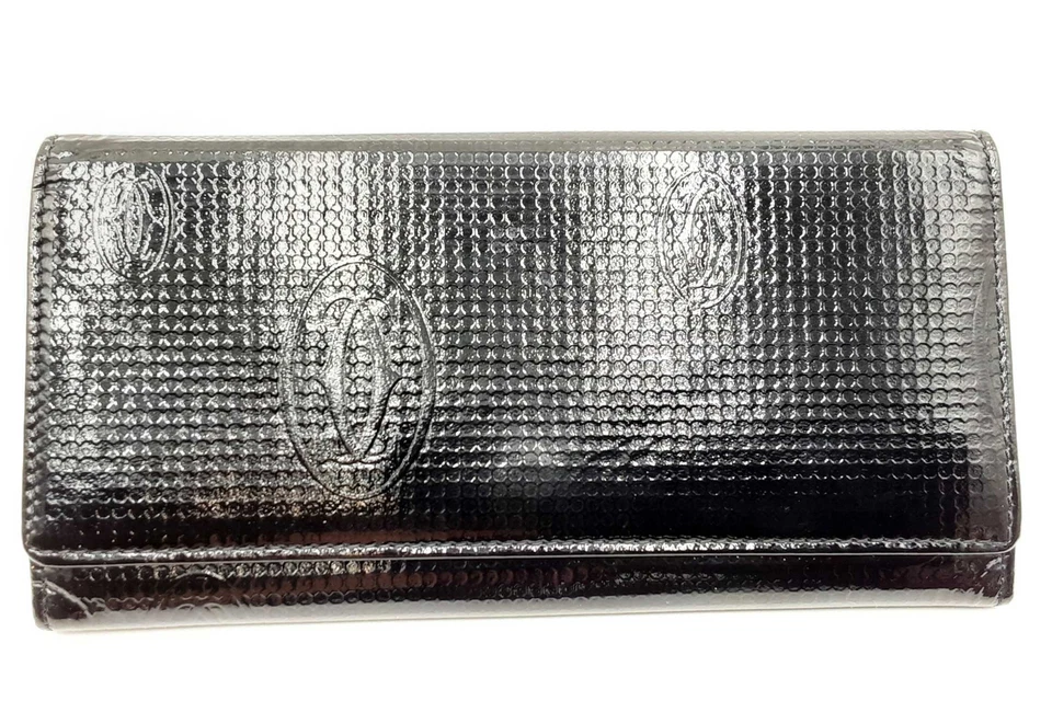 Cartera de cuero Cartier negra Pantent Eb1124lordu Foto 3 de 4