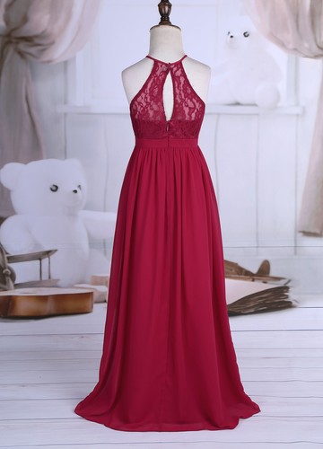 Girls Flower Wedding Dress Kid Pageant Formal Bridesmaid Lace Chiffon Long Maxi - 第 6/101 張圖片