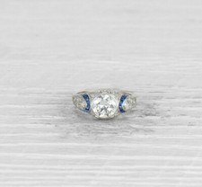 1.60Ct White Round Cut CZ Art Deco Engagement Ring In 925 Sterling Silver