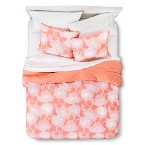 Room Essentials King Size Sketchy Blossoms 3 Piece Duvet Cover Set
