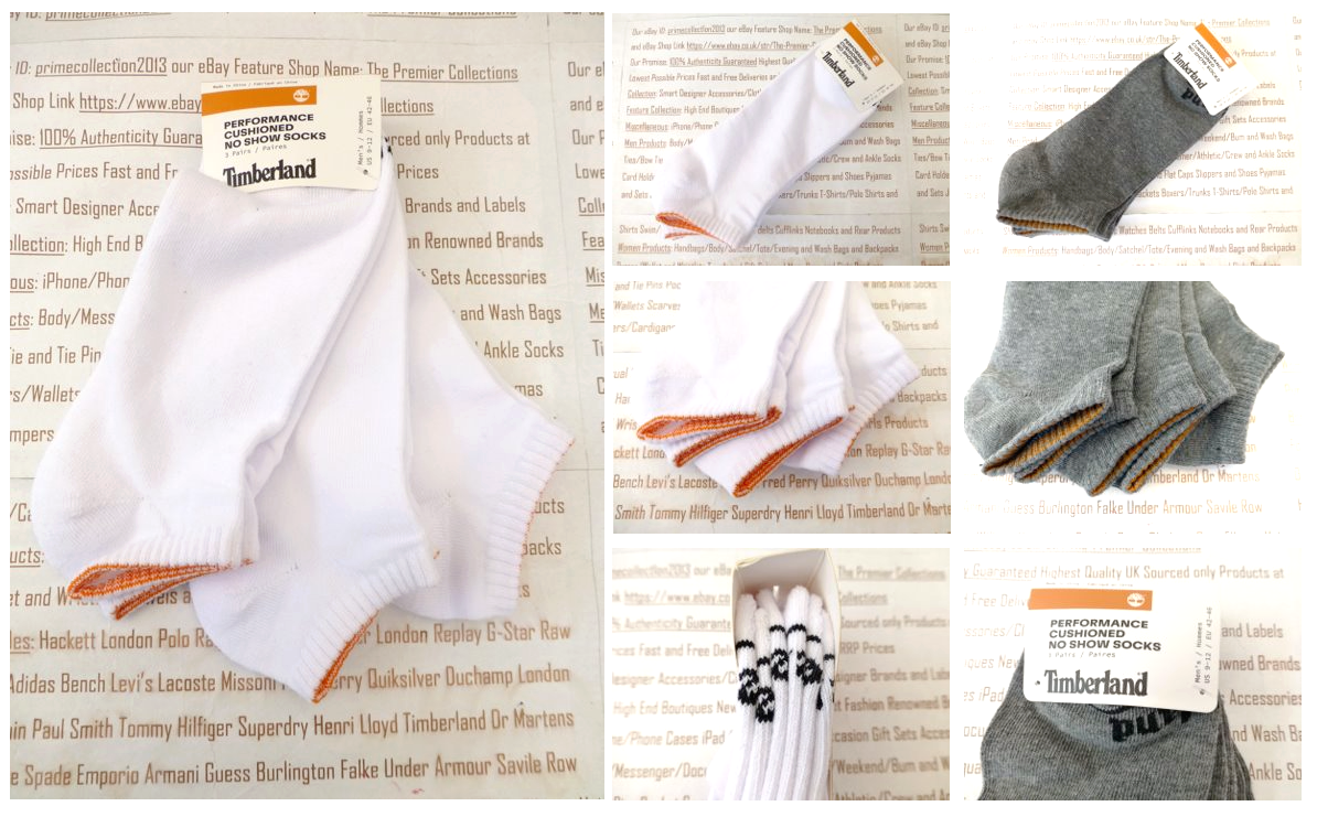 TIMBERLAND Low-Cut Trainer 3pk Sock Mens 2-Sizes White Grey No