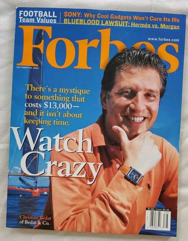 VINTAGE FORBES MAGAZINE 18 SEPT 2000 CHRISTIAN BEDAT COVER - "WATCH CRAZY"
