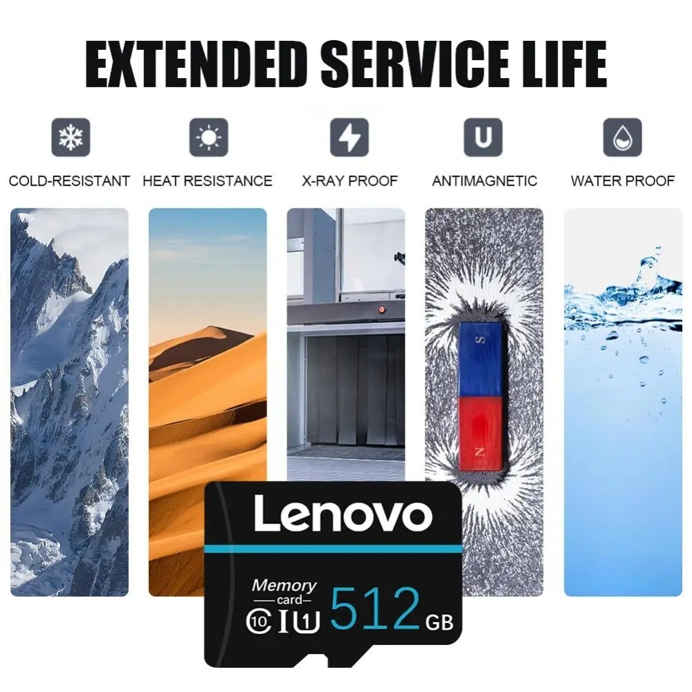 Lenovo 1TB Memory Card Micro TF SD Card Class 10 SD Card 128GB SD