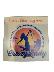 Waterfront brewery craft beer STICKER logo sexy bikini crazy lady Key