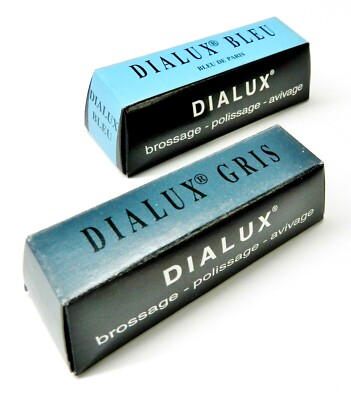 Dialux Polishing Compound Grey & Blue Rouge Pre Polish & Finish for White Metals