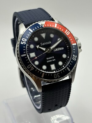 Divers Watch by Sanook. Quartz 200m Sapphire Crystal Aluminium Bezel.