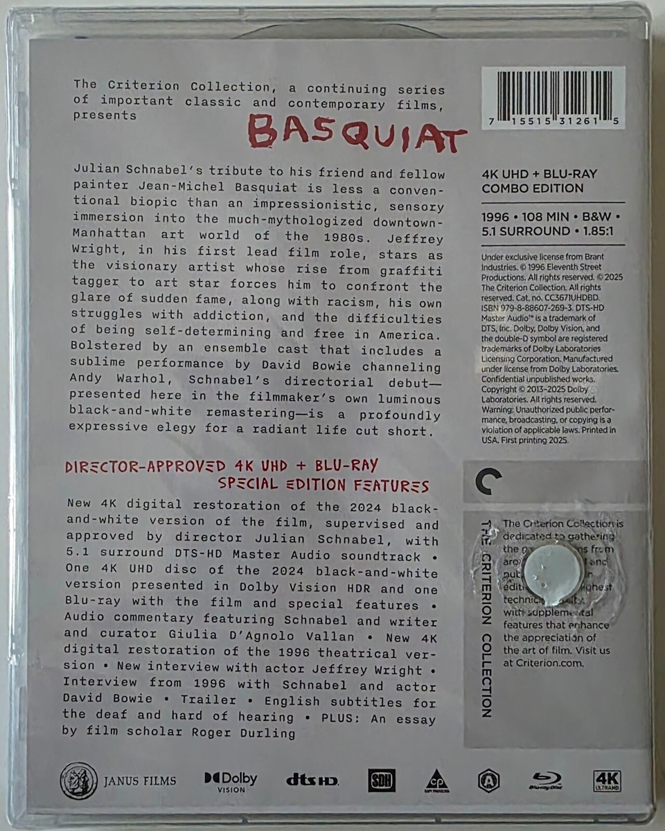 NEW BASQUIAT 4K ULTRA HD BLU RAY 2 DISC SET CRITERION