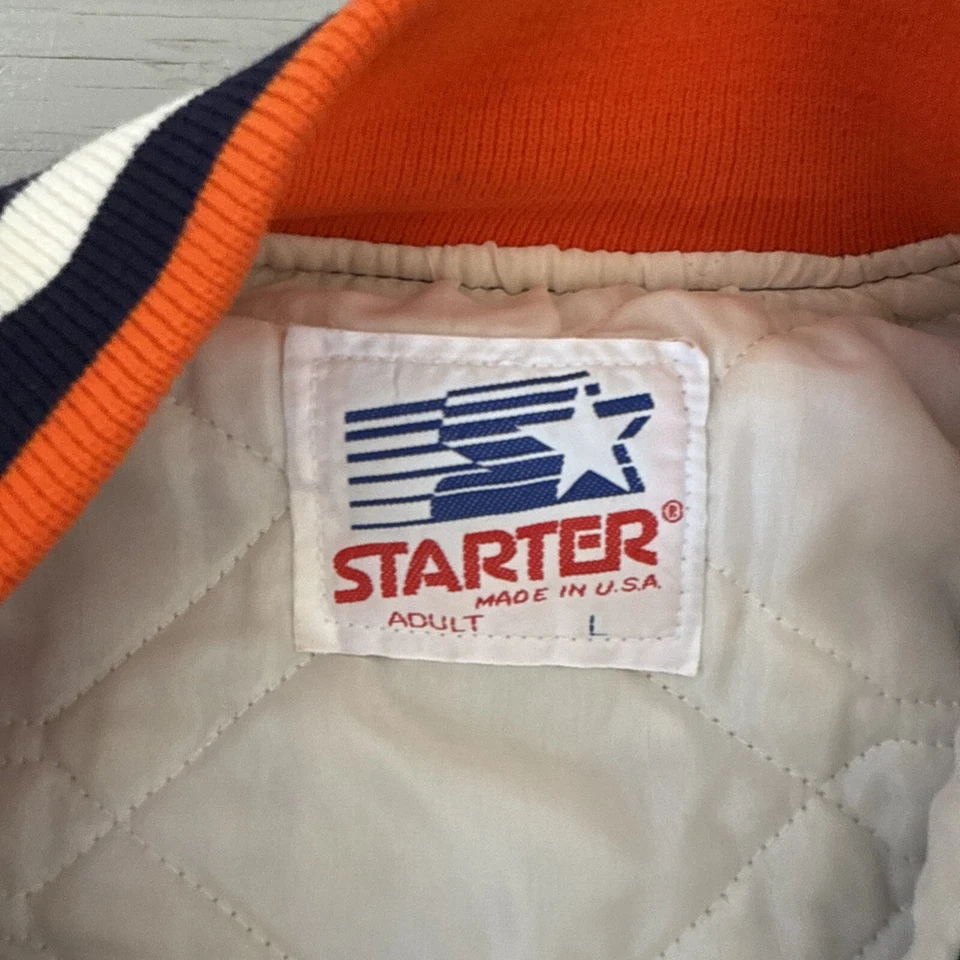 Vintage 80s NCAA Starter University Of Virginia Cavaliers UVA Satin Jacket Sz L - Image 3 of 4