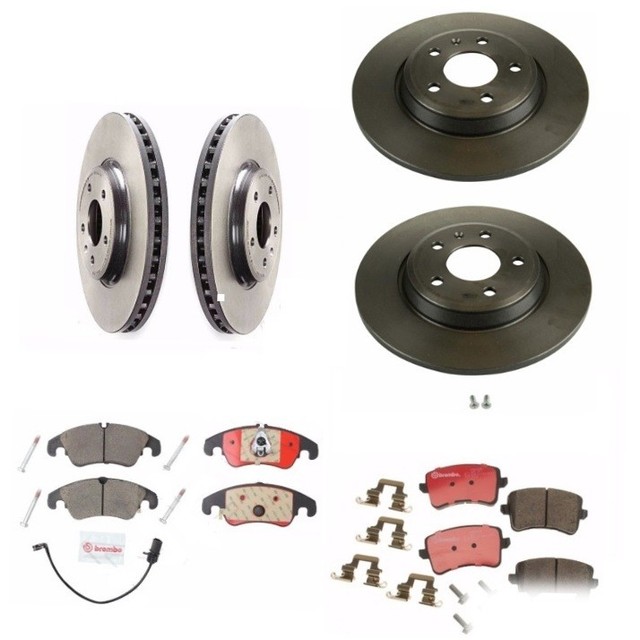 Front and Rear Disc Rotors with Brake Pads Kit Brembo For Audi A4 A5