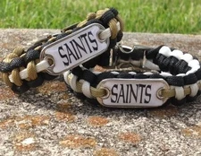 New Orleans Saints Paracord Bracelet w/ NFL Dog Tag and Metal Buckle. AWESOME!!!