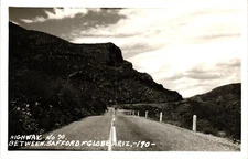 Highway No 70 Between Safford and Globe ARIZ RPPC Real Photo Postcard c1930-40s