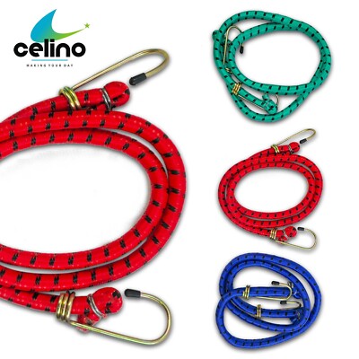Bungee Luggage Straps Cord With Hooks 12mm x 1m Long Rope Trolley