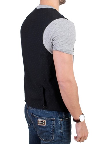 COSTUME NATIONAL C'N'C Black Wool Stretch Casual Vest IT48 / US38 / M RRP $360 - Imagen 4 de 9