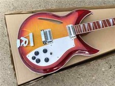 6Strings Semi Hollow Body Cherry Sunburst Electric Guitar Flame Maple Top  Back